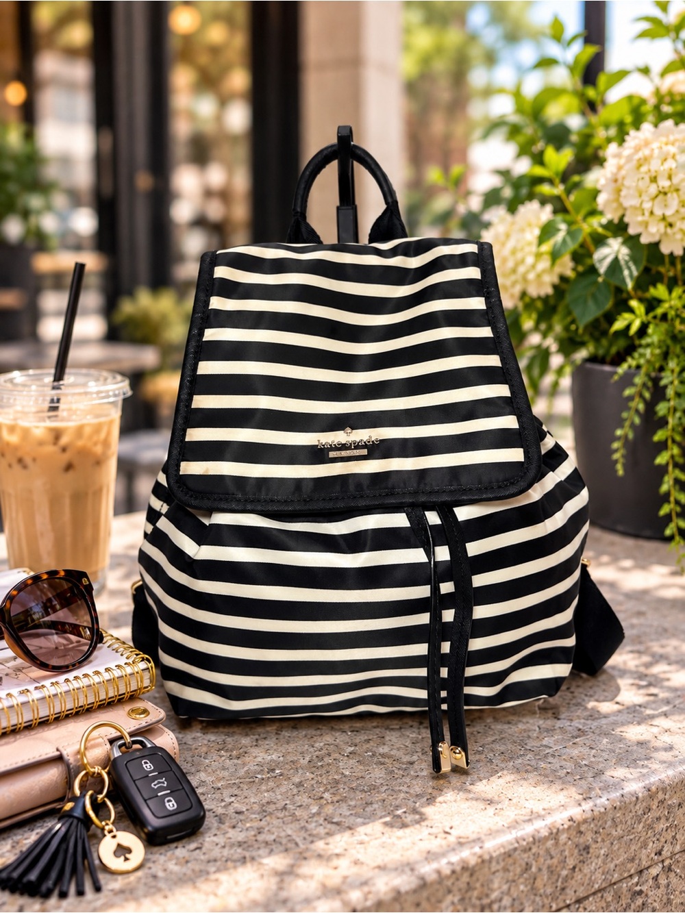 Kate Spade Classic Molly Striped Nylon Backpack